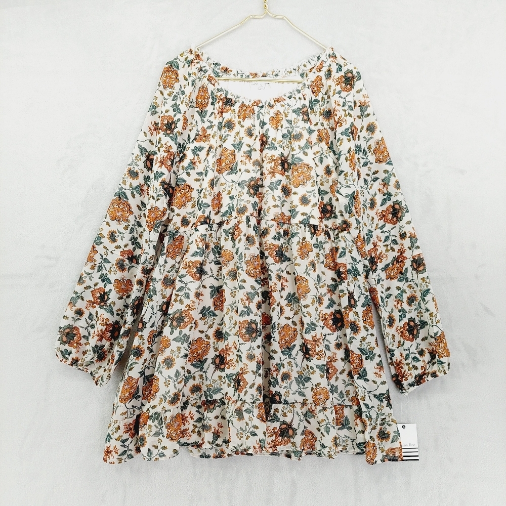 Floral Print Women's Tunic Top